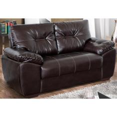 Imagem de Sofá Rondomóveis Malta R150 com 2 lugares Revestido em Tecido Sintético Super Charme-Café