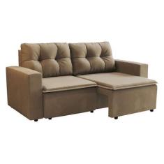 Imagem de Sofá 3 Lugares Retrátil Amsterdã I Suede Bege 180 Cm - Mobly