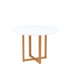 Imagem de Mesa de Reunião Redonda 100cm Mrr1100p25tub Branco/Laranja Picasso