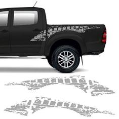 Imagem de Faixa Hilux 2009/2019 Adesivo Lateral Prata Tuning Turbo