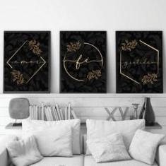 Imagem de Kit 3 Quadros Fé, Amor E Gratidão
