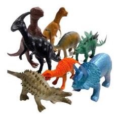 Imagem de 8 Dinossauro De Borracha Miniatura Brinquedo Jurassic Dragao