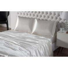 Imagem de Lençol 4 Peças Casal Queen Pérola Seda Lençol De Cima - Beatriz Enxova