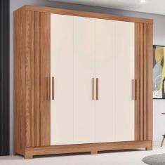 Imagem de Guarda-Roupa Casal 6 Portas 3 Gavetas Flex Nature/Off White B367 - Briz