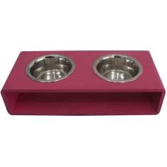 Imagem de Comedouro Modern Duplo Pink para Cães e Gatos - Tam. M