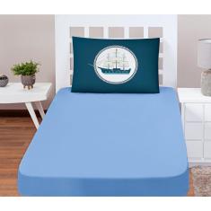 Imagem de Jogo De Lençol Solteiro Soft 2 Peças Cama Fronha Navio