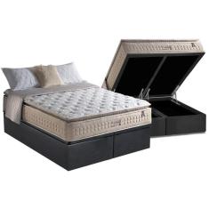 Imagem de Cama Box Baú Queen: Colchão Molas MasterPocket Ensacadas Anjos Confortable + Base crc Suede Gray(158x198)