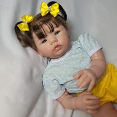 Imagem de BONECA REBORN MENINA COM CHUPETA MAGNÉTICA PODE DAR BANHO