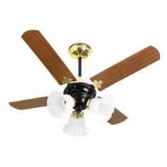 Imagem de Ventilador De Teto New Zeta Preto/Mogno Com 4 Pás de MDF 127v - Venti-