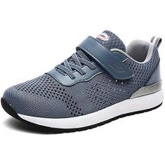 Imagem de LEADER SHOW Tênis masculino casual de segurança para idosos, leve, confortável, com alça, Azul oco, 39