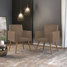 Imagem de Kit 2 Cadeiras Poltronas Para Escritório Recepção Capuccino Cor:capuccino