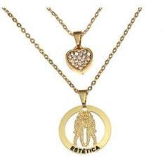 Imagem de Colar Duplo Minha Profissão Moda Estética Folheado 18k