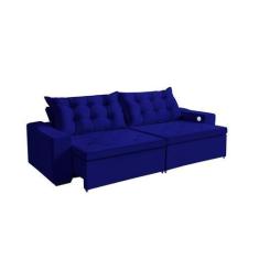 Imagem de Sofá 3 lugares Napoli 3,00  metros Azul Retrátil Reclinável Tecnologia