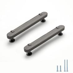 Imagem de Evionlin Puxadores de gaveta de couro cinza - 12,8 cm, puxadores de cômoda de couro, puxadores para cômoda de banheiro, puxadores de armário e gavetas de cozinha