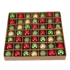 Imagem de Conjunto de Enfeites de Natal de Bola de Vidro, 49 Peças de Mini Enfeites de Bola de Natal, Bola de Natal Colorida Brilhante Inquebrável, Bolas Penduradas Enfeites de Natal para