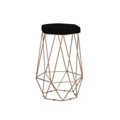 Imagem de Banqueta Rubel Base Gold Suede  Gran Belo