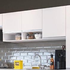 Imagem de Armário Aéreo para Cozinha 3 Portas 2 Nichos Athena Irm Móveis Branco