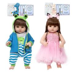 Imagem de Boneca Reborn Realista Gemeos Jacarezinho Coelhinha Enxoval - Cegonha