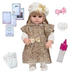 Imagem de Boneca Tipo Reborn Princesa Valentina Cabelo Comprido Fofa - Cegonha R