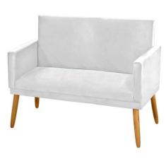 Imagem de Namoradeira Nina Decorativa 2 Lugares Suede Branco - Maitê Moda Casa