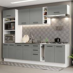 Imagem de Armário de Cozinha Completa 290cm Branco Cinza Agata Madesa 05