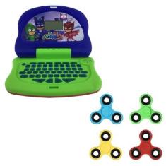 Imagem de Kit Laptop Infantil Educativo Candide Pj Masks Hero Tech Bilíngue + 1 Fidget Spinner Sortido