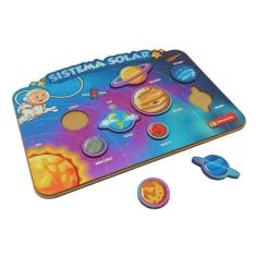 Imagem de Quebra Cabeça Sistema Solar Madeira Educativo 36X27 Cm - Maninho