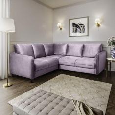 Imagem de Sofá de Canto Orquídea 5 Lugares em Veludo Cabecasa Madeiramadeira Rosa