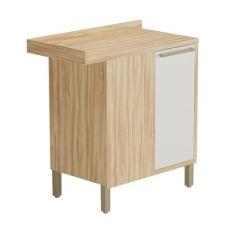 Imagem de Balcão de Cozinha Canto Reto com 1 Porta e Tampo 100% MDF Vicenza Espresso Móveis Amêndoa/Off White