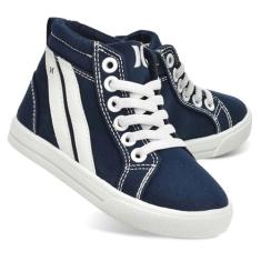 Imagem de Hurley Tênis infantil de lona com cadarços elásticos – Sapatos de skate de corte alto para crianças pequenas e pequenas, calçados esportivos para meninos e meninas, calçados esportivos para escola