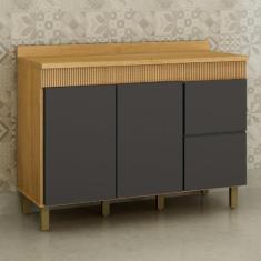 Imagem de Balcão para Cozinha 120cm Dakota Cinamomo/grafite