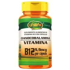 Imagem de Vitamina B12 Cianocobalamina 450mg 60 Caps Vegano Unilife
