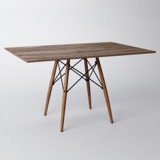 Imagem de Mesa De Jantar Eiffel Retangular Tampo De Madeira 120x75cm Amêndoa