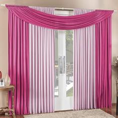 Imagem de Cortina Tendência 2,00m x 1,70m para Varão em Malha Sala Quarto - Pink