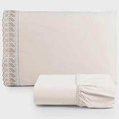 Imagem de Jogo De Lençol Suave Lese Percal 180 Fios Solteiro 2 Peças Barato - Palha