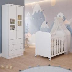 Imagem de Quarto de Bebê Completo Uli Berço Americano Guarda Roupa 2 Portas 3 Ga