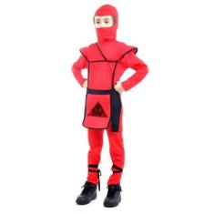 Imagem de Fantasia Ninja Vermelho Infantil Com Capuz - Sulamericana Fantasias