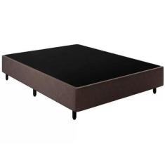 Imagem de Base Cama Box Casal Suede 138X188 Marrom  - Casei Mudei