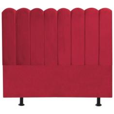 Imagem de Cabeceira Nuvem Cama Box Queen 160 cm Alanis Suede Vermelho