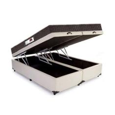 Imagem de Cama Box Baú Queen Colchão Mola Ensacada Belos Sonhos + Box Suede 65X1