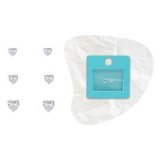 Imagem de Kit Brinco Infantil Prata 925 Coração Tarraxa Baby - Mga-Br