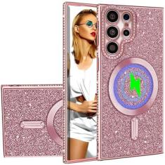 Imagem de Ephoou Capa para Samsung Galaxy S23 Ultra (não S23) Capa amortecedora com strass e diamantes de cristal brilhante, [compatível com MagSafe] Capa luxuosa brilhante brilhante com glitter para Galaxy S23