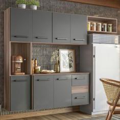 Imagem de Cozinha Compacta Suspensa Juliete 7 Portas 2 Gavetas Carvalho Nature/C