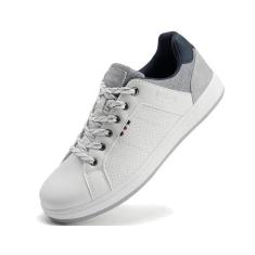Imagem de LANGDU Tênis masculino casual, moderno, respirável, confortável, para caminhada, tamanho 38-44, Branco, 41