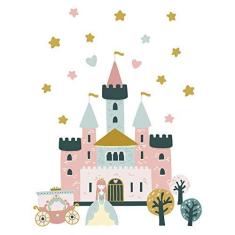 Imagem de Adesivo de Parede Princesa Castelo e Carruagem 21un