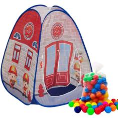 Imagem de Toca Barraca Infantil Pop Up Bombeiros Com 50 Bolinhas