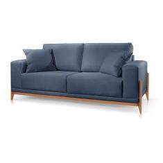 Imagem de Sofá 2 Lugares Fixo Living Bellagio Suede Azul 14 1,90m - Poltjá Movei