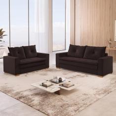 Imagem de Conjunto de Sofás 3x2 Lugares Florianópolis Marrom
