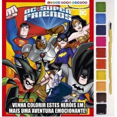 Imagem de Livro para Colorir DC Super Friends com Aquarela e Pincel