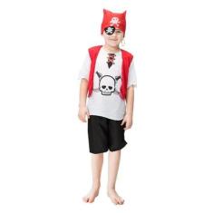 Imagem de Fantasia Pirata Infantil Skull Curta Com Colete - Fantasias Carol FSP,